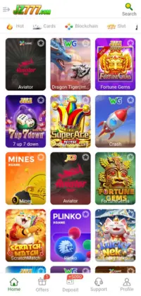 JZ777 Game 5 JZ777 Game banner with dark background and orange glowing visual effects.